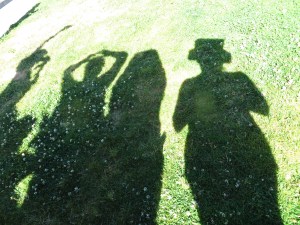 Our shadows talked with my Wife.